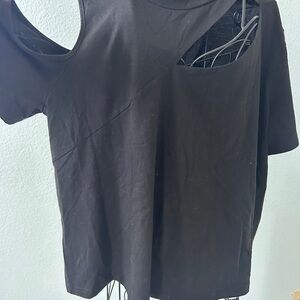 Black Cut-Out Women's Top